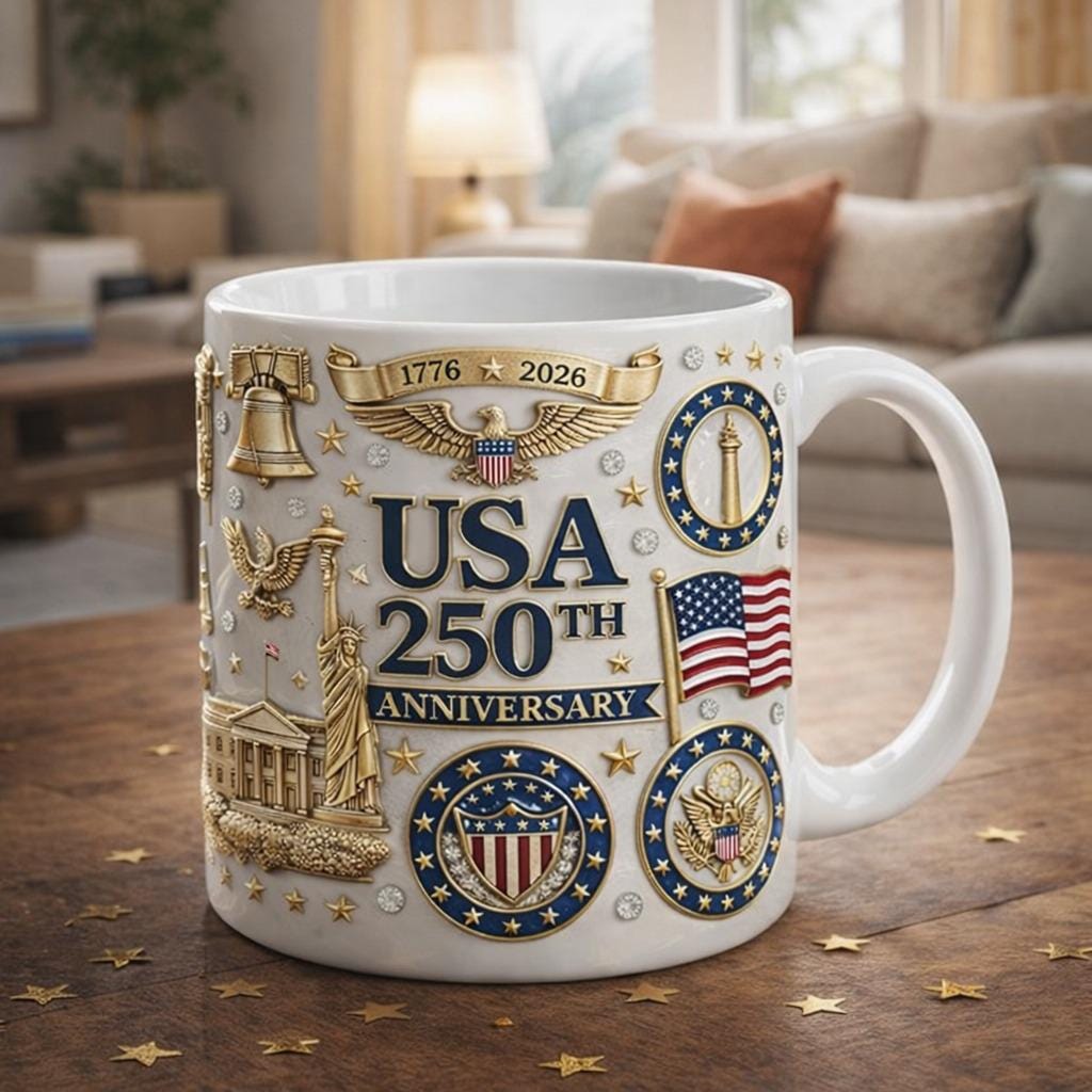 USA 250th Anniversary Mug 1776-2026 Patriotic Coffee Cup | American Flag Liberty Bell Statue of Liberty Gift