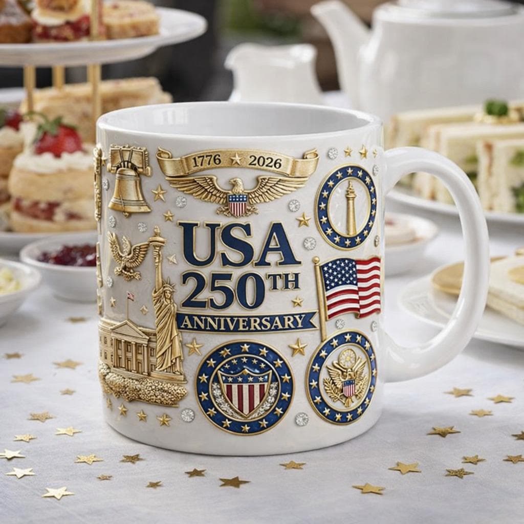 USA 250th Anniversary Mug 1776-2026 Patriotic Coffee Cup | American Flag Liberty Bell Statue of Liberty Gift