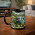 Fishing Coffee Mug, Angler Lake Scene Mug, Bass Fishing Illustration Cup, Fisherman Gift for Dad Husband