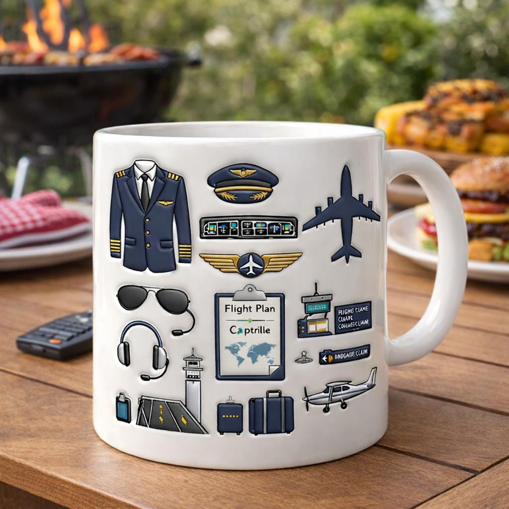 Pilot Coffee Mug, Aviation Gift for Pilots, Airplane Lover Mug, Flight Crew Cup, Airline Captain Aviation Decor