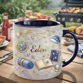 Personalized Zodiac Book Lover Mug with Name, Custom Astrology Coffee Mug, Star Constellation Gift, Celestial Reading Mug
